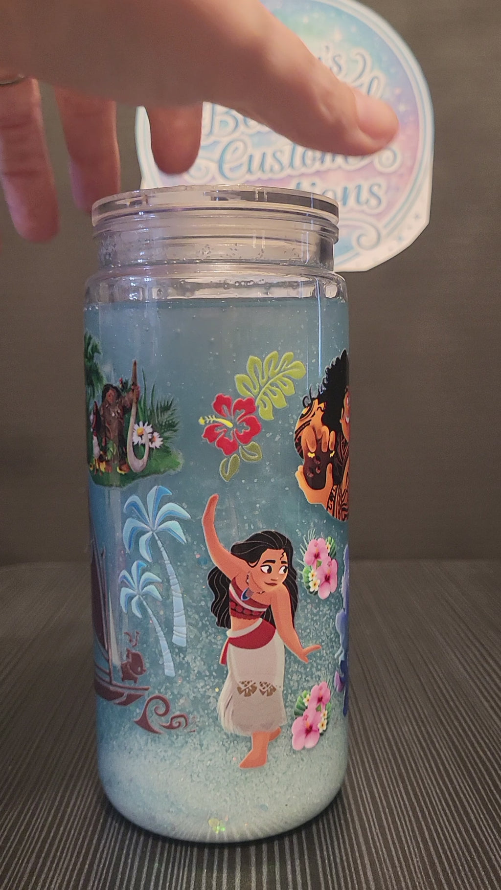 Moana sand art 16 oz tumbler