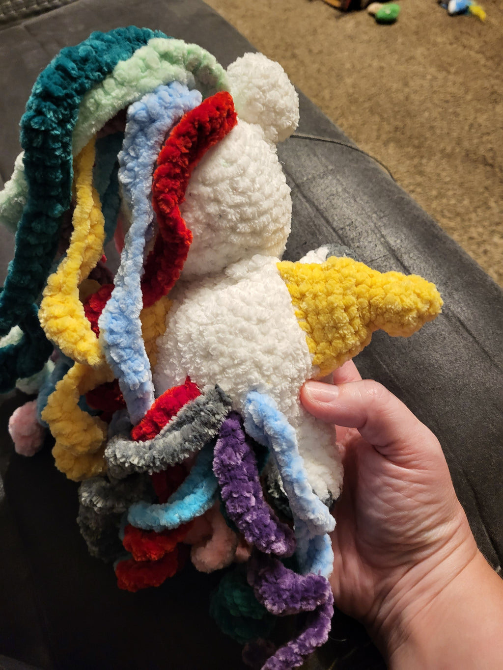 Rainbow crochet unicorn