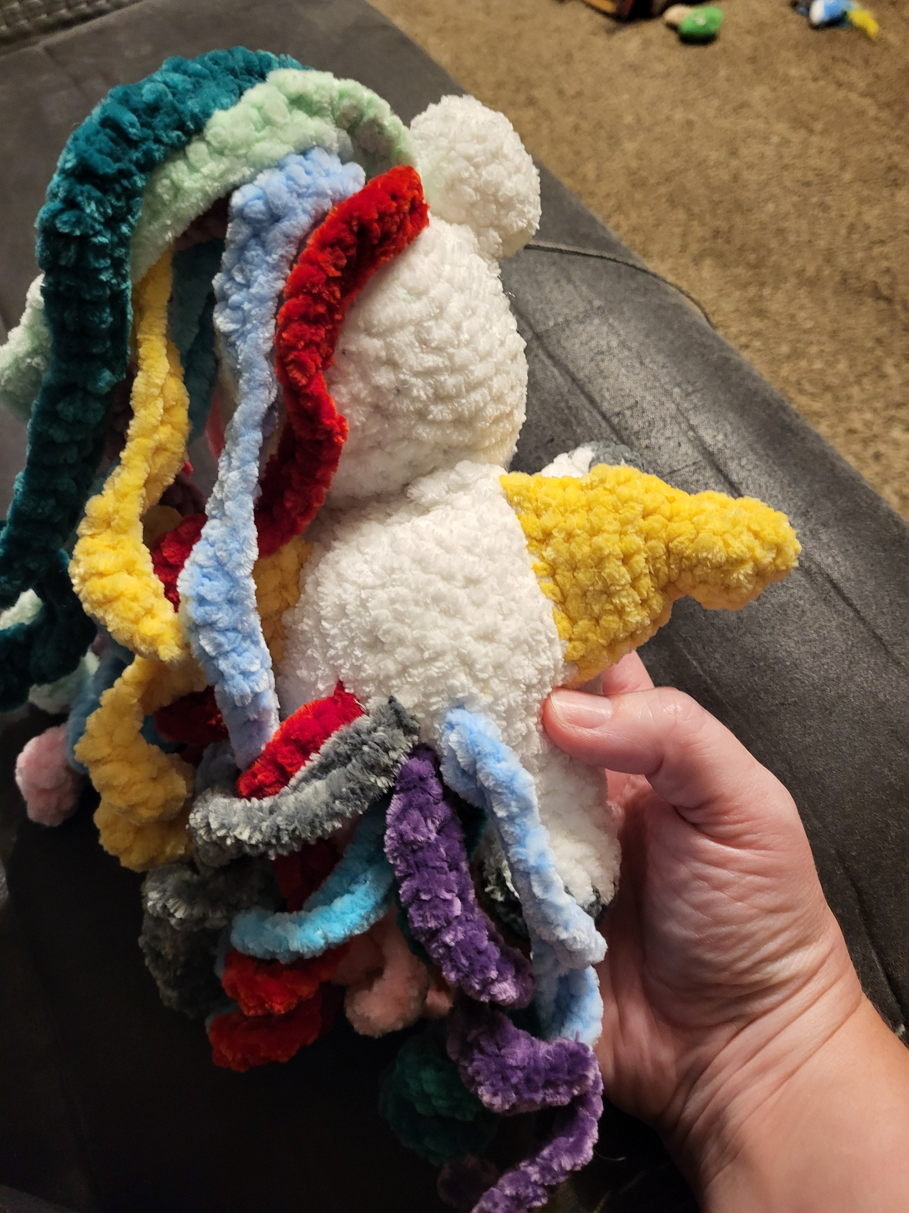 Rainbow crochet unicorn