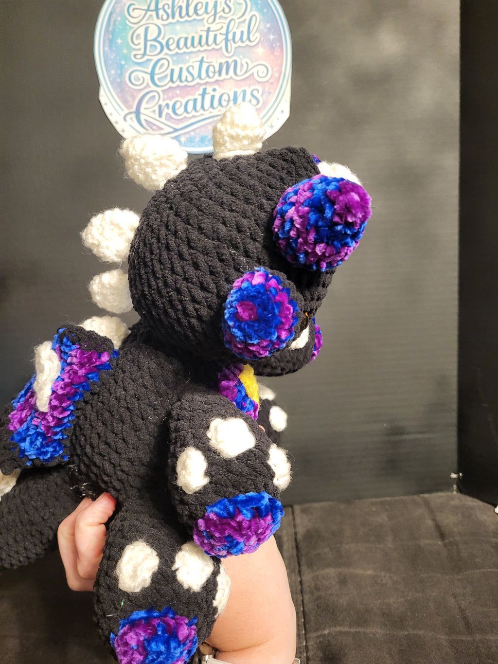 Moon and Stars crochet dragon