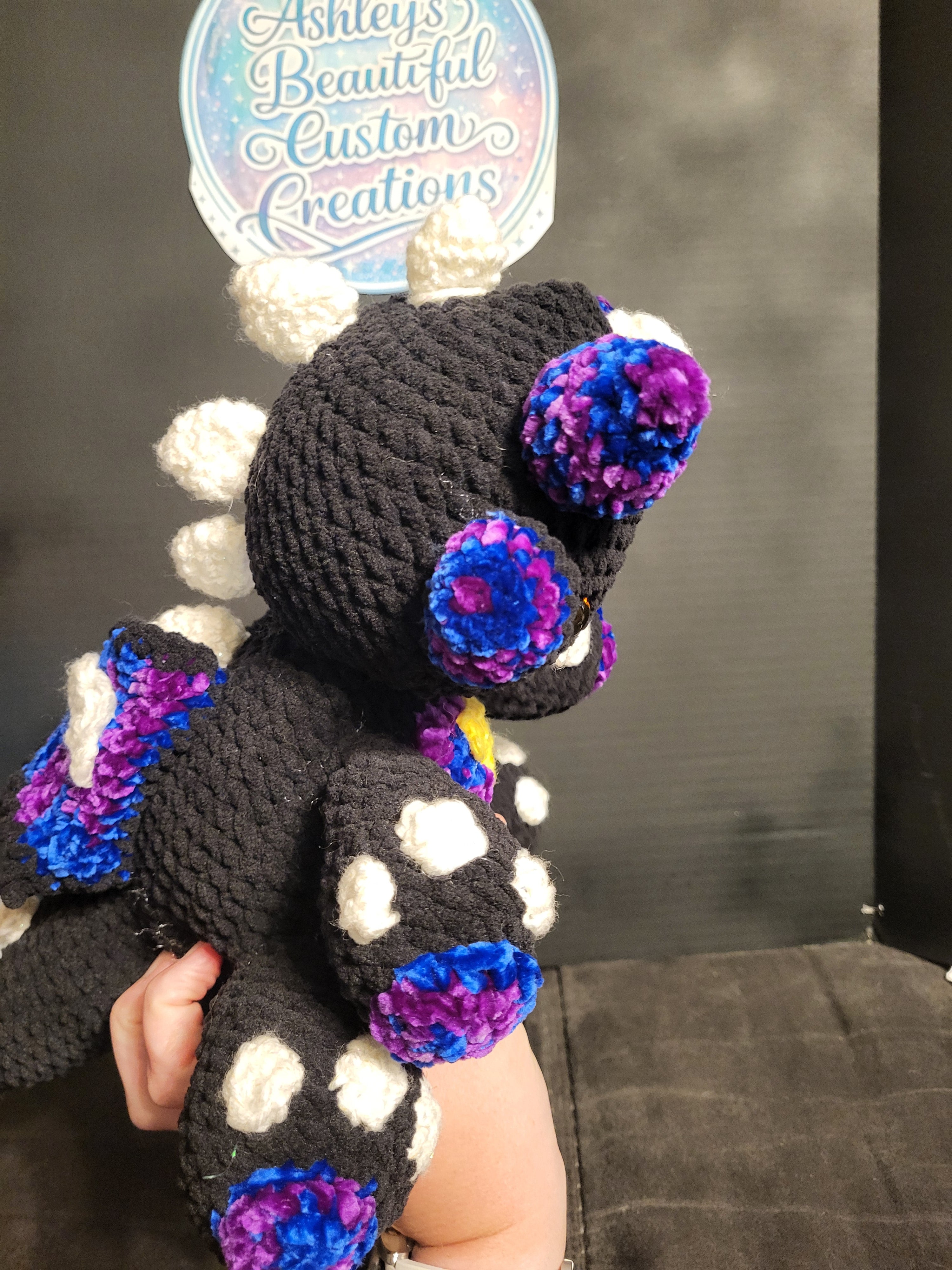 Moon and Stars crochet dragon