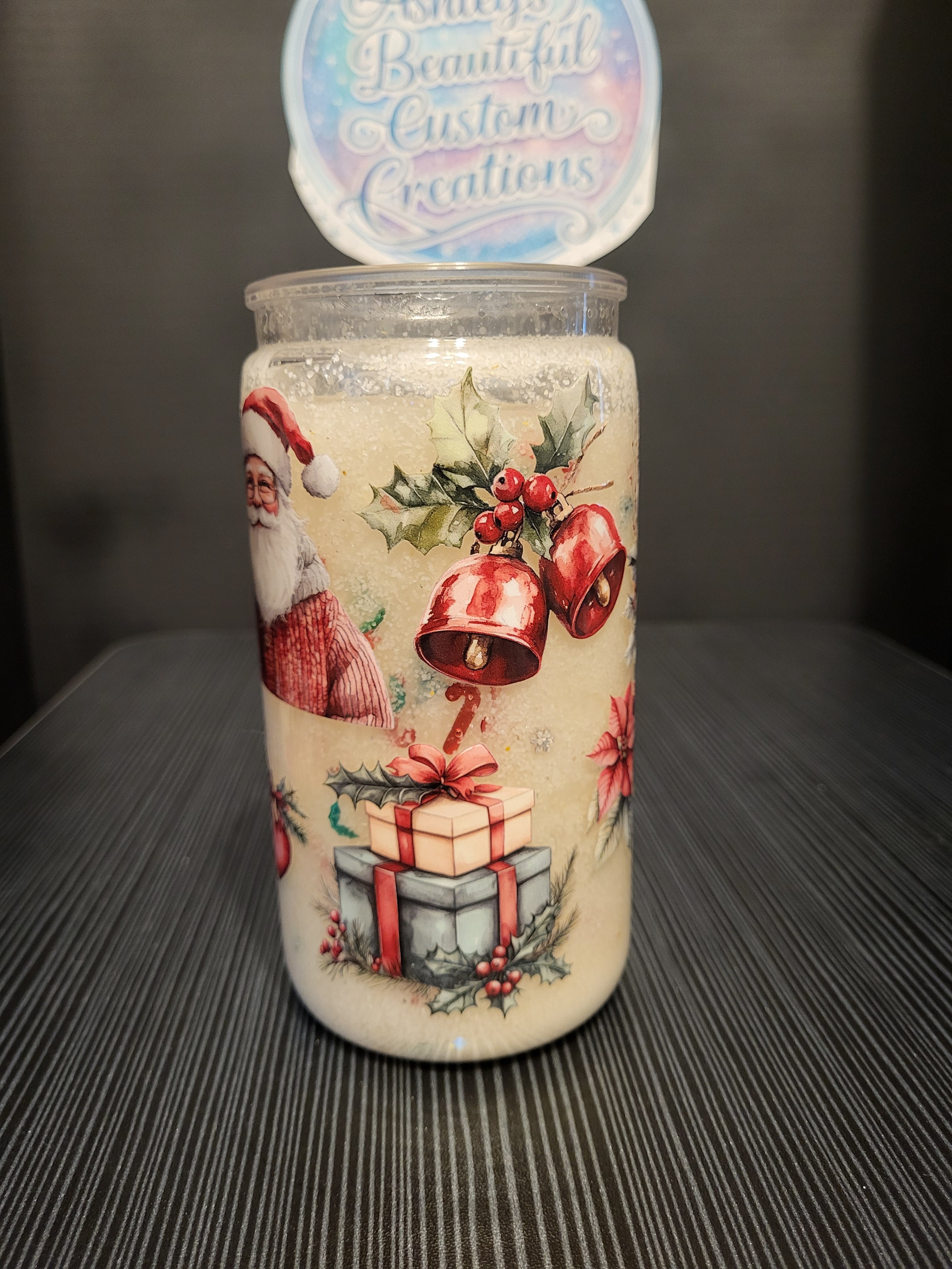 Christmas 16 oz snowglobe tumbler