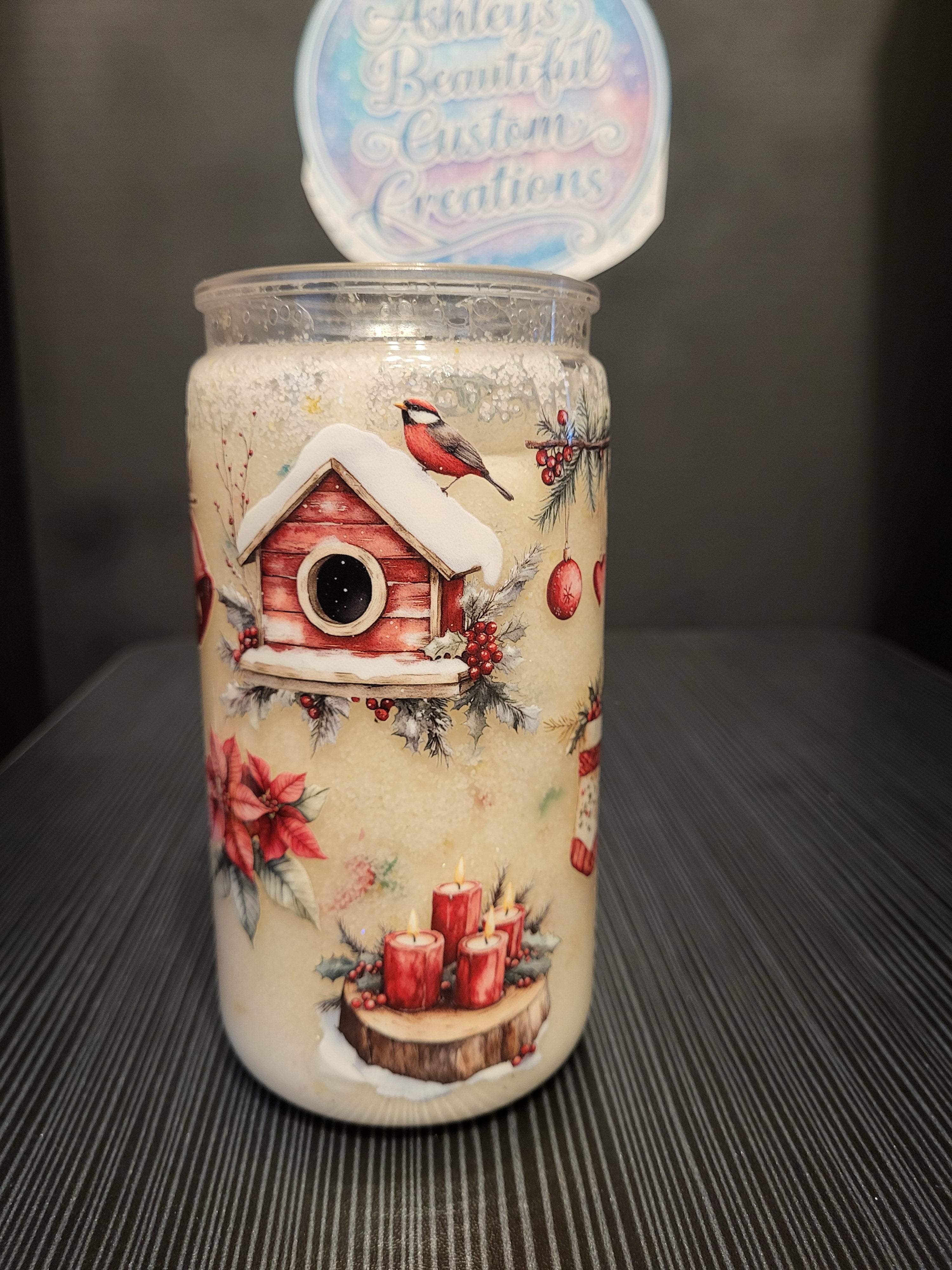 Christmas 16 oz snowglobe tumbler
