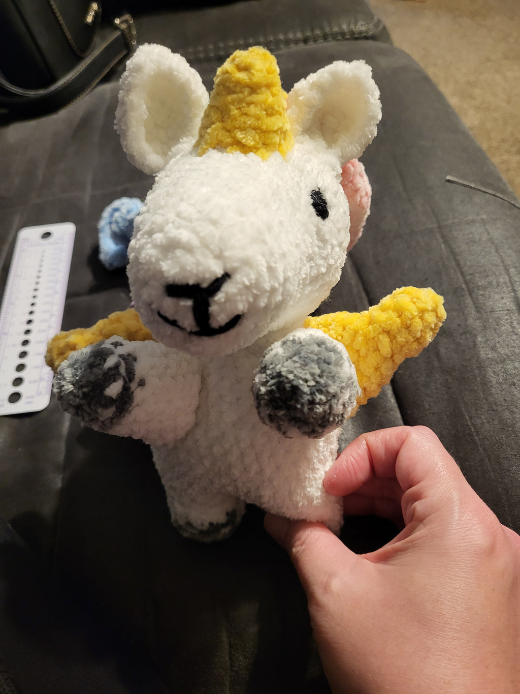 Rainbow crochet unicorn