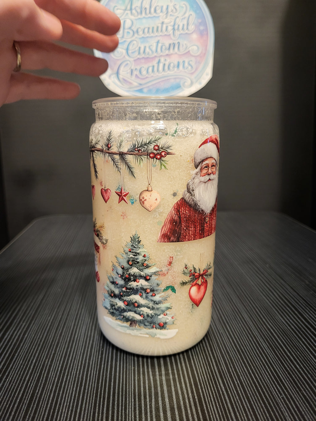 Christmas 16 oz snowglobe tumbler