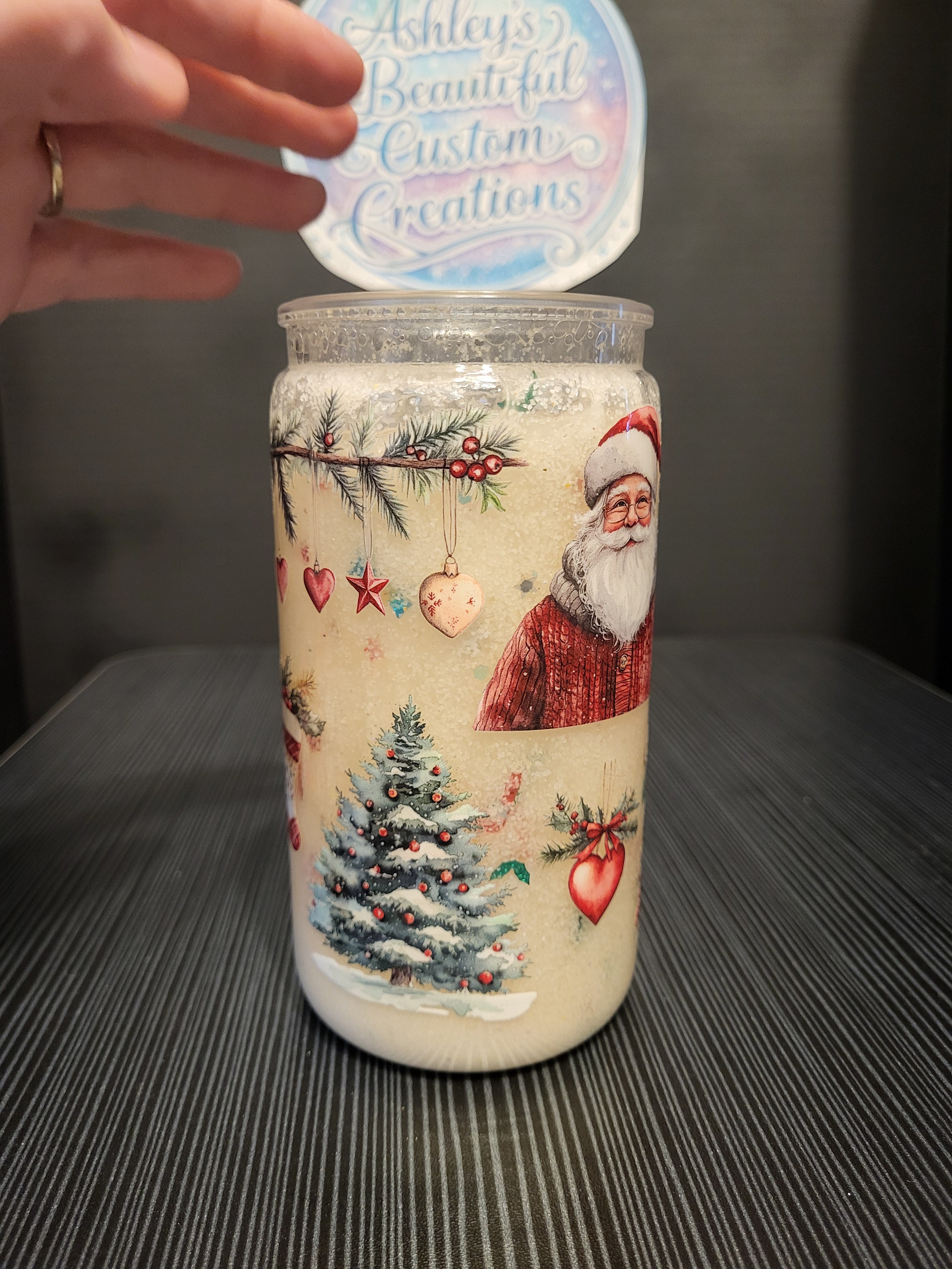 Christmas 16 oz snowglobe tumbler