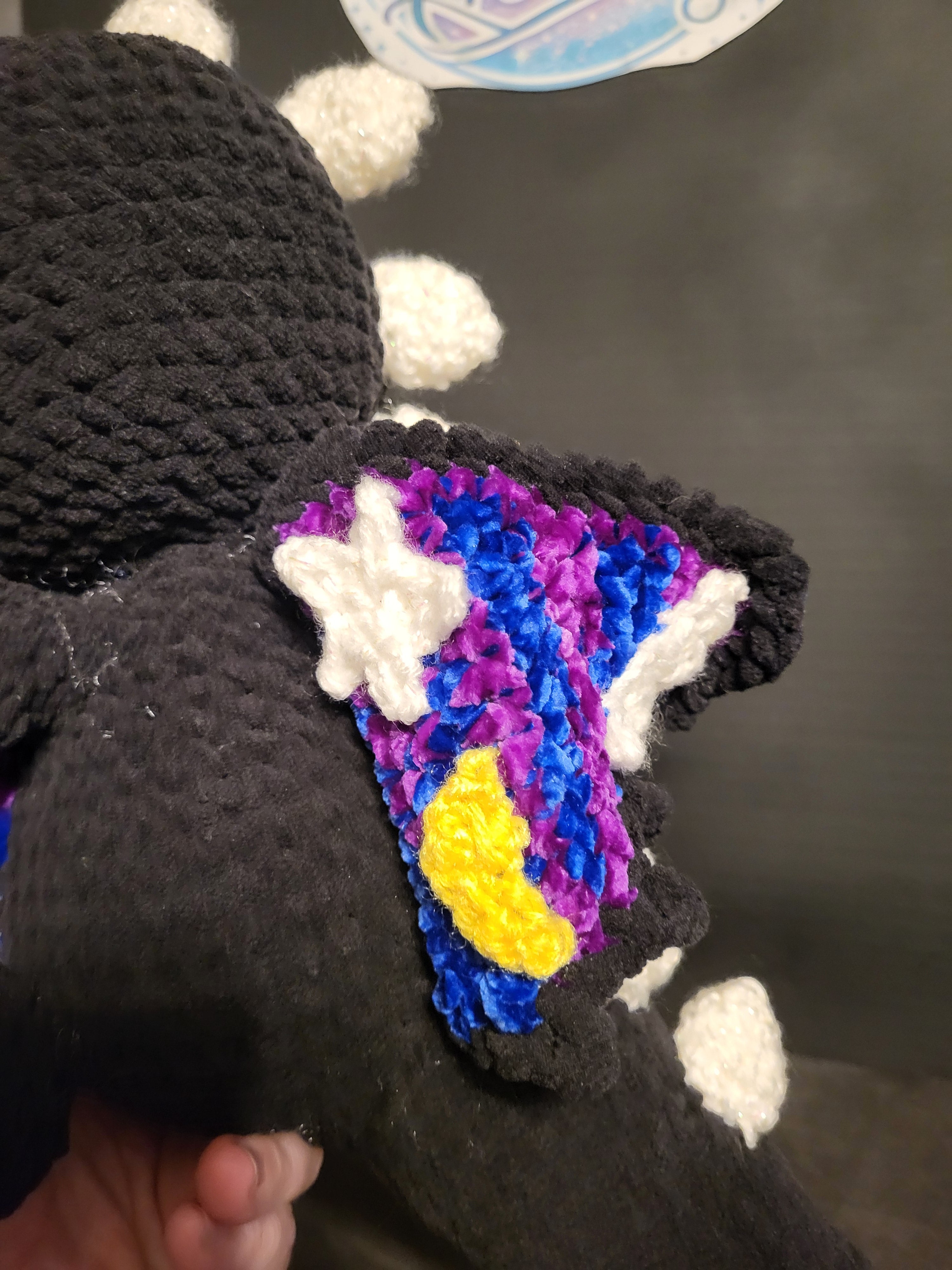 Moon and Stars crochet dragon